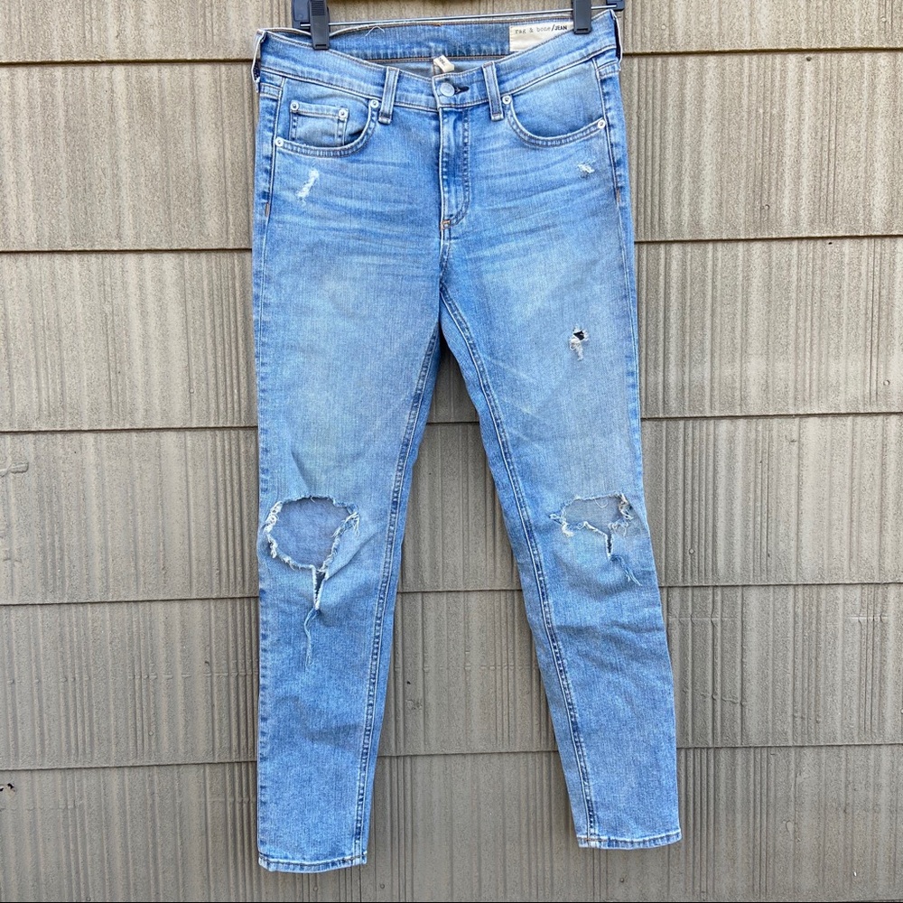 Rag & Bone Ankle Skinny Distressed Jeans